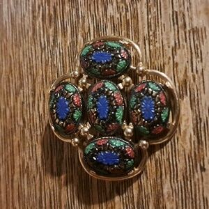 Sarah Coventry Goldtone Mosaic Pin